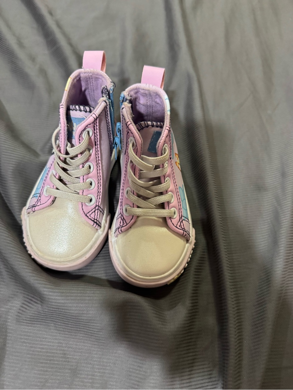 Kids Pink & Cream High-Top Sneakers